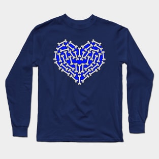 Blue Heart made of Bones Long Sleeve T-Shirt